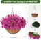 12“ Hanging Basket with Faux UV Resistant Silk Flowers, Realistic Fake Hanging Eucalyptus Plants